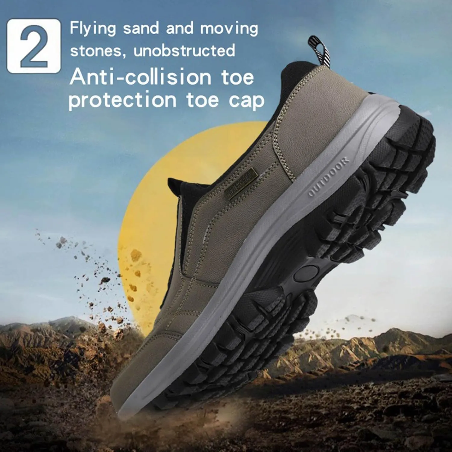 Men's Waterproof Comfortable Mountaineering Shoes Men's Non Slip Shoes Spring and Outdoor Slip Off Outdoor Road Climbing Hiking Mens Sneaker for All Day Walking Male