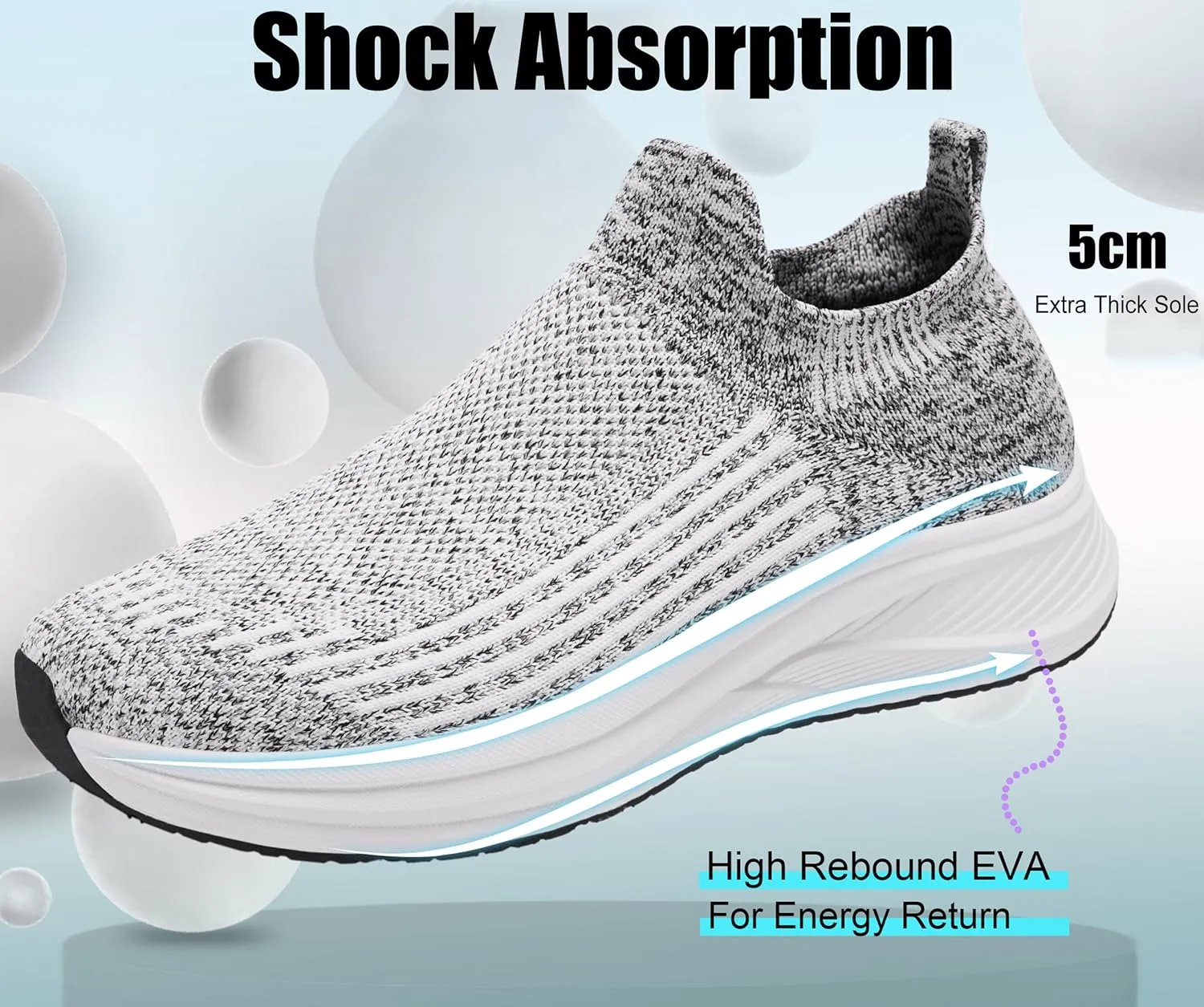 Mens Wide Slip On Walking Shoes Lightweight Breathable Comfortable Socks Shoes Fashion Non Slip Sneakers for Men