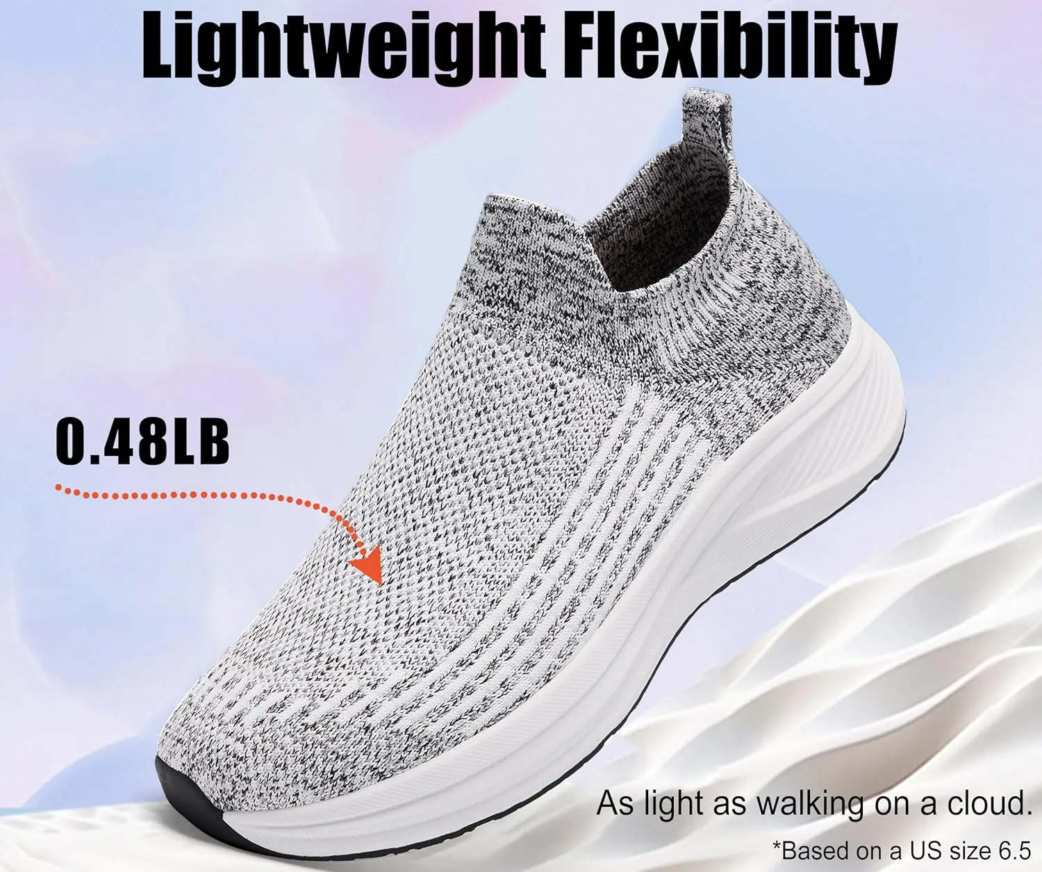 Mens Wide Slip On Walking Shoes Lightweight Breathable Comfortable Socks Shoes Fashion Non Slip Sneakers for Men