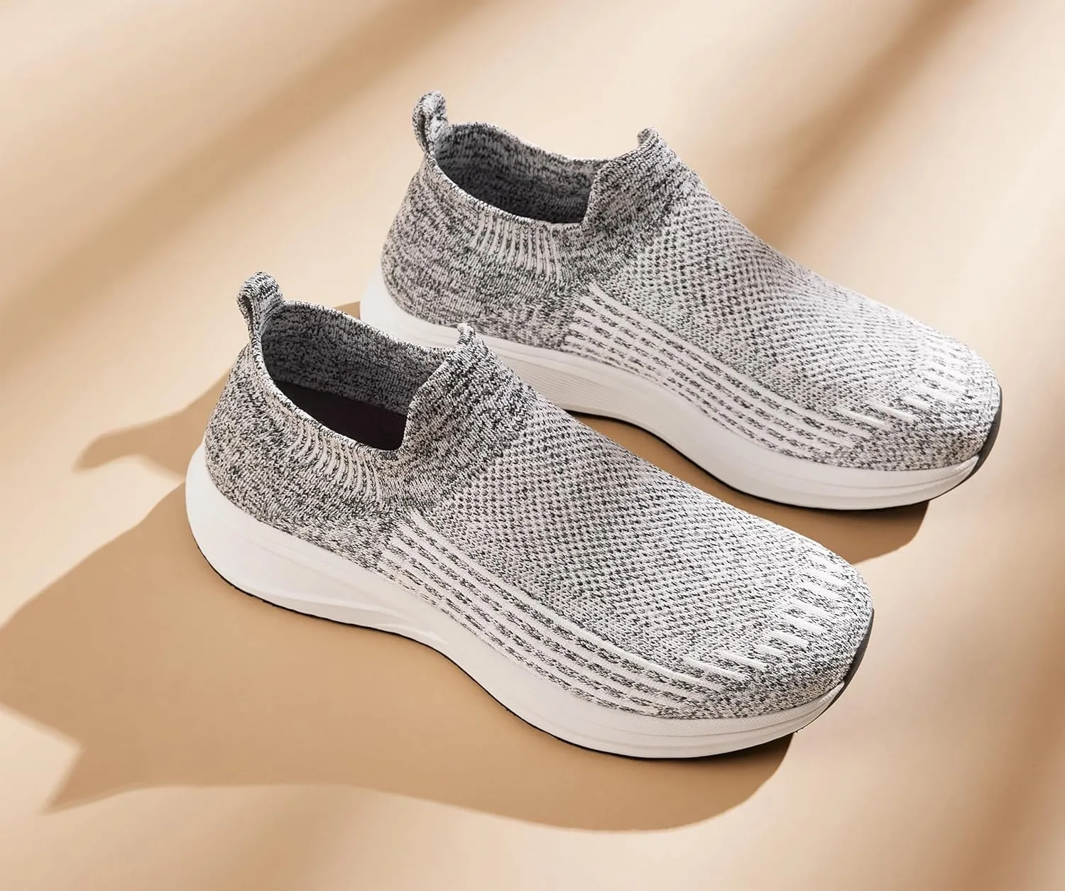 Mens Wide Slip On Walking Shoes Lightweight Breathable Comfortable Socks Shoes Fashion Non Slip Sneakers for Men