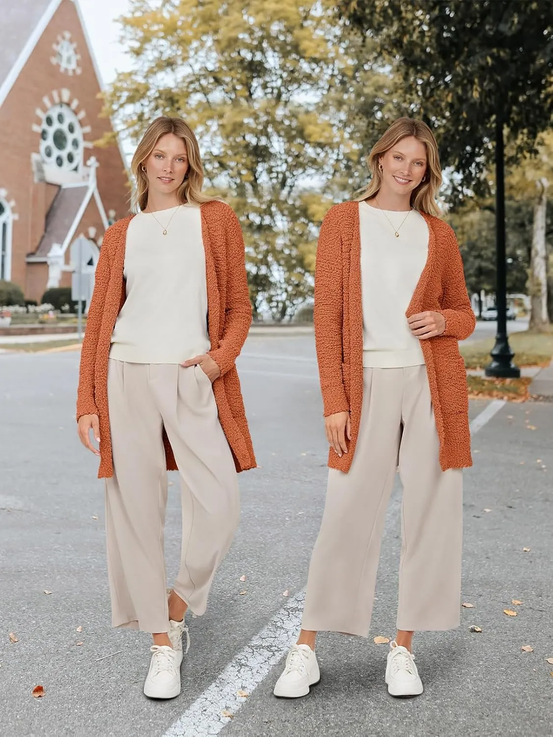 MEROKEETY Women's Long Sleeve Soft Chunky Knit Sweater Open Front Cardigans Outwear Coat