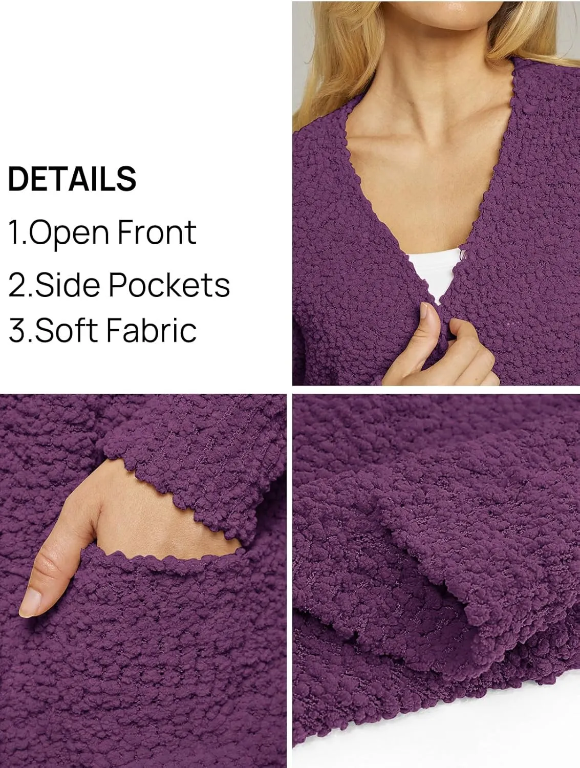 MEROKEETY Women's Long Sleeve Soft Chunky Knit Sweater Open Front Cardigans Outwear Coat