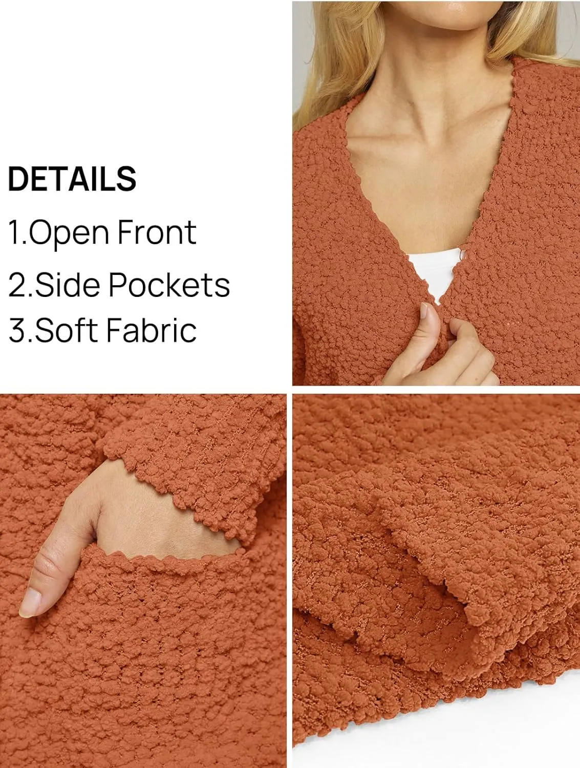 MEROKEETY Women's Long Sleeve Soft Chunky Knit Sweater Open Front Cardigans Outwear Coat