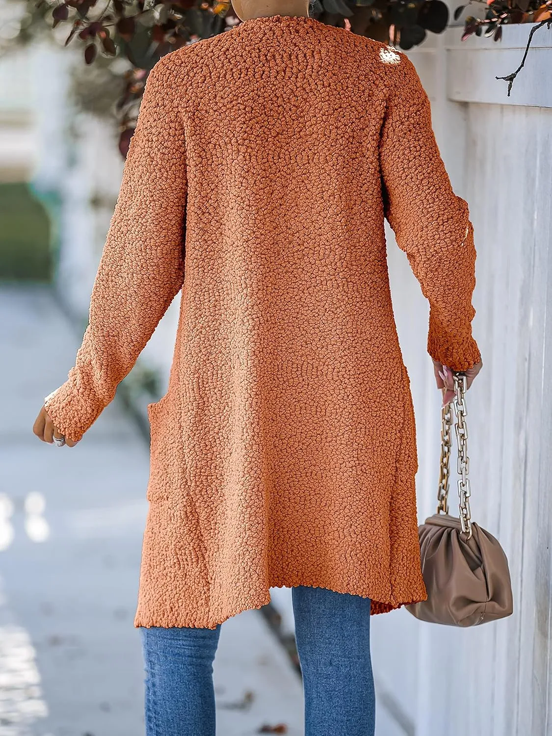 MEROKEETY Women's Long Sleeve Soft Chunky Knit Sweater Open Front Cardigans Outwear Coat