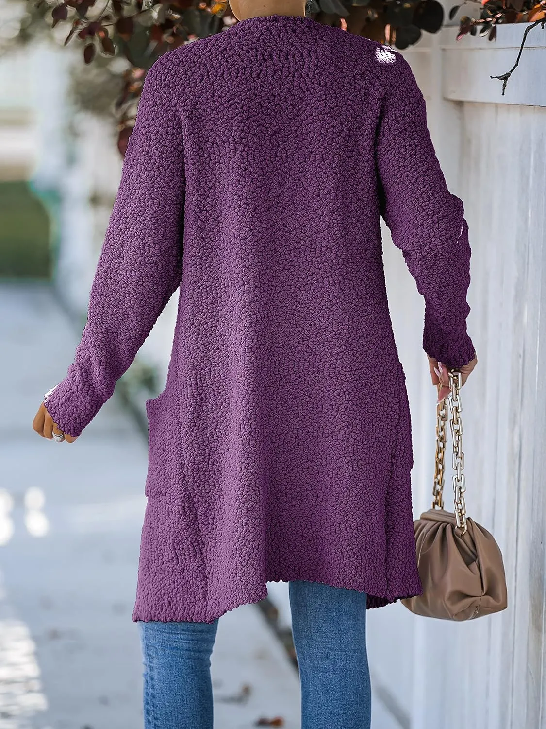 MEROKEETY Women's Long Sleeve Soft Chunky Knit Sweater Open Front Cardigans Outwear Coat