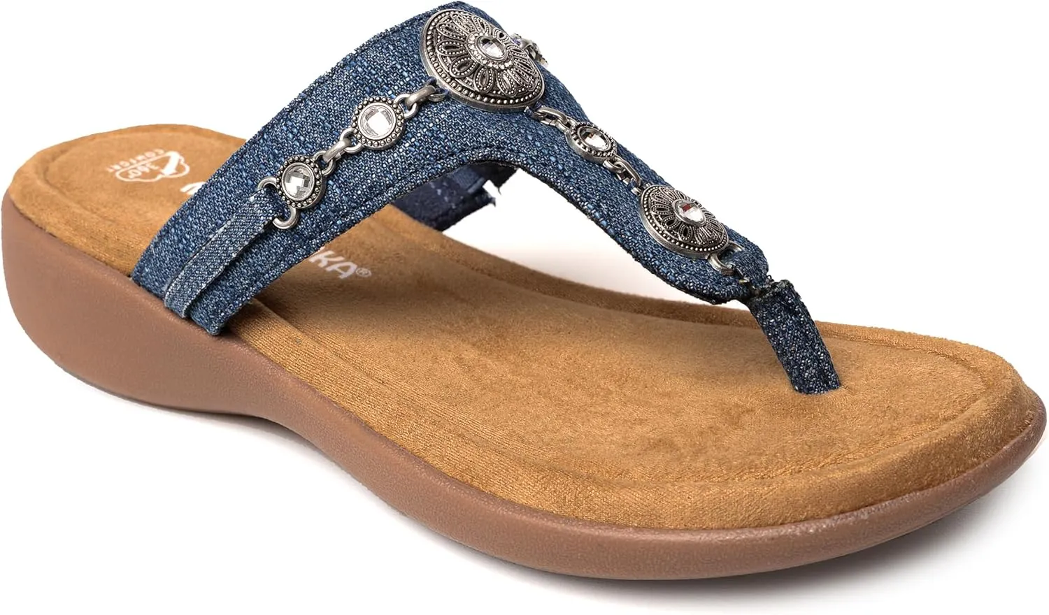 Minnetonka Brenn - Double Band Slide Sandals for Women Handcrafted with Classic Slip-On Silhouette Design, Padded Rubber Soles, and Metal Accents and Ornaments