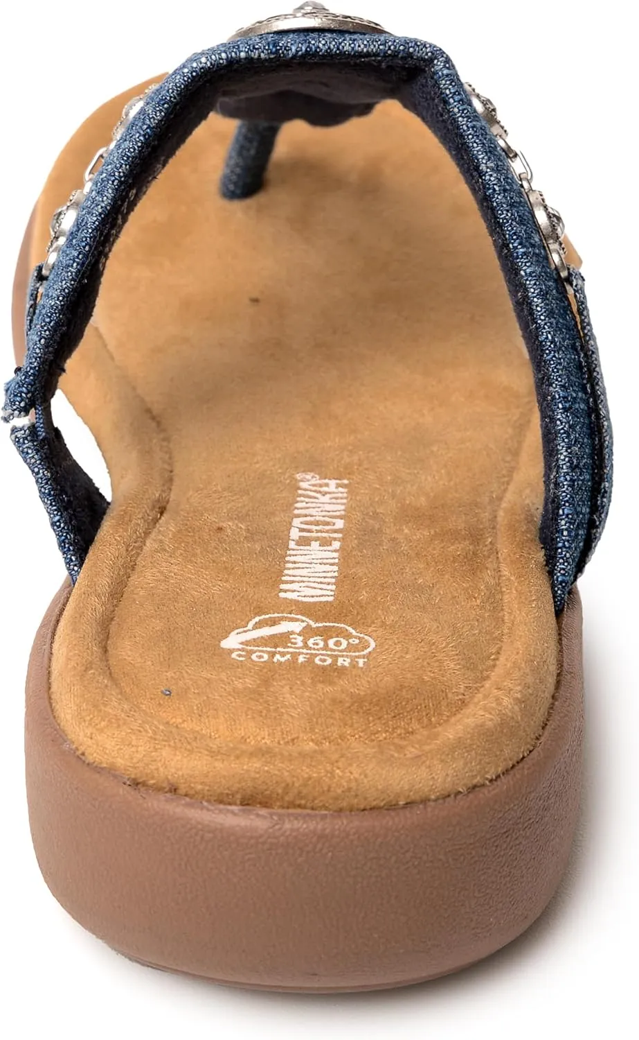 Minnetonka Brenn - Double Band Slide Sandals for Women Handcrafted with Classic Slip-On Silhouette Design, Padded Rubber Soles, and Metal Accents and Ornaments