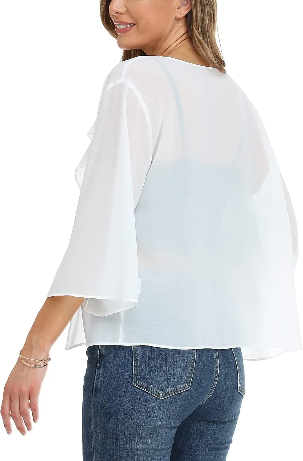 MISS MOLY Women Summer Bolero Shrug Cardigans Chiffon Loose Kimono Lightweight Shawl Cape Cover Ups