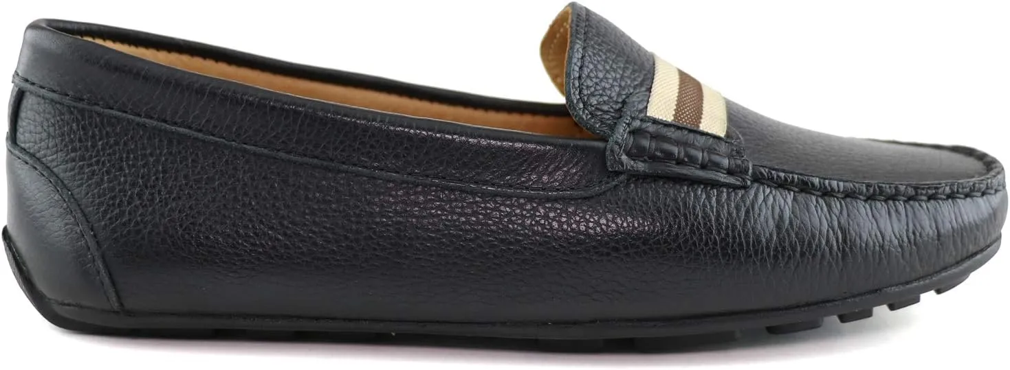 MJNY Womens Casual Comfortable Genuine Leather Lightweight Driving Moccasins Classic Fashion Webstrap Slip On Ladies Driving Loafer Flat Shoes