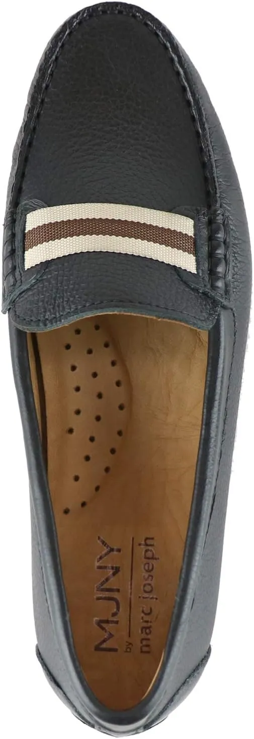 MJNY Womens Casual Comfortable Genuine Leather Lightweight Driving Moccasins Classic Fashion Webstrap Slip On Ladies Driving Loafer Flat Shoes