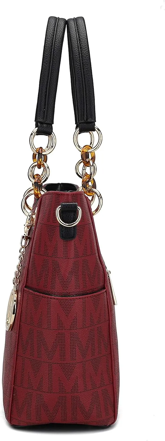 MKF Collection Shoulder Bag for Women, PU Leather Pocketbook Top-Handle Crossbody Purse Tote Satchel Handbag