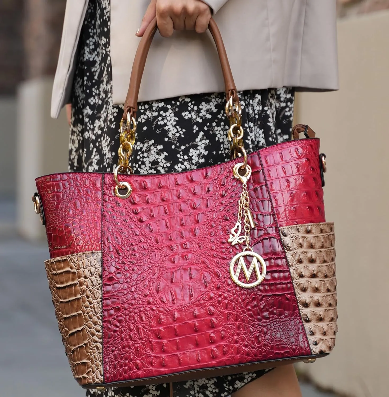 MKF Collection Tote Bag for Women, Handbag Set with Wallet-Top-Handle- Vegan Leather Purse