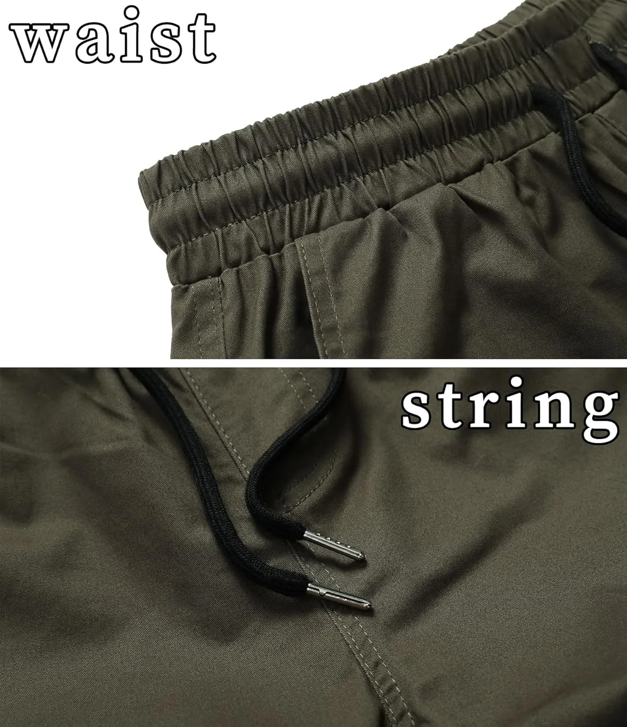 MO GOOD Mens Casual Shorts-Summer Beach Leisure Shorts, Stretch Golf Pants, Elastic Waist Drawstring Shorts with Pockets