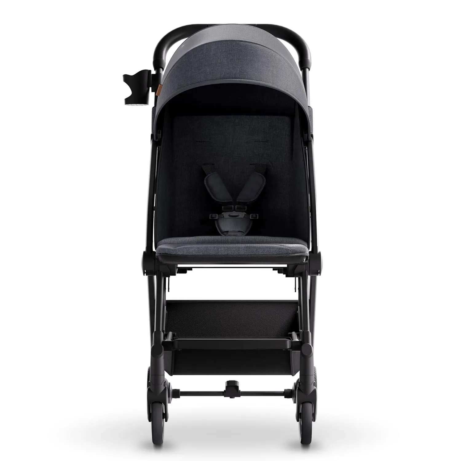 Mompush Lithe V2 Lightweight Stroller with Snack Tray, Ultra-Compact Fold & Airplane Ready Travel Stroller, Near Flat Recline Seat, Cup Holder, Raincover & Travelbag Included
