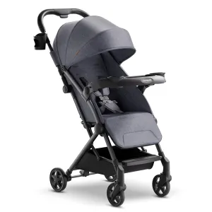 Mompush Lithe V2 Lightweight Stroller with Snack Tray, Ultra-Compact Fold & Airplane Ready Travel Stroller, Near Flat Recline Seat, Cup Holder, Raincover & Travelbag Included