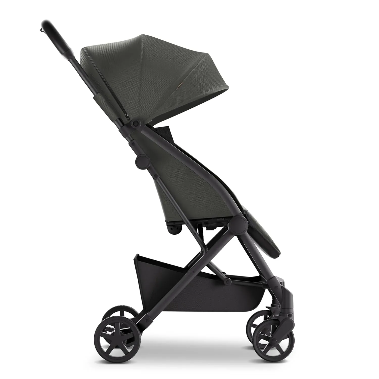 Mompush Lithe V2 Lightweight Stroller with Snack Tray, Ultra-Compact Fold & Airplane Ready Travel Stroller, Near Flat Recline Seat, Cup Holder, Raincover & Travelbag Included
