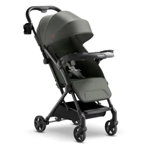 Mompush Lithe V2 Lightweight Stroller with Snack Tray, Ultra-Compact Fold & Airplane Ready Travel Stroller, Near Flat Recline Seat, Cup Holder, Raincover & Travelbag Included