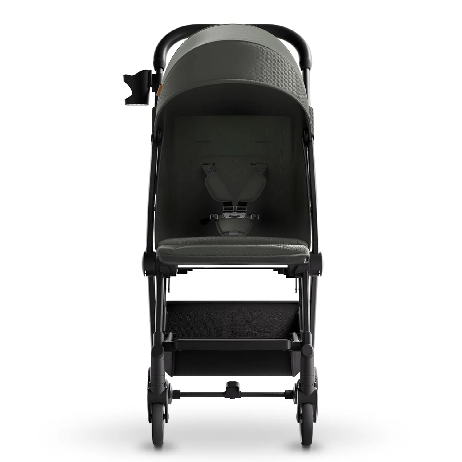 Mompush Lithe V2 Lightweight Stroller with Snack Tray, Ultra-Compact Fold & Airplane Ready Travel Stroller, Near Flat Recline Seat, Cup Holder, Raincover & Travelbag Included
