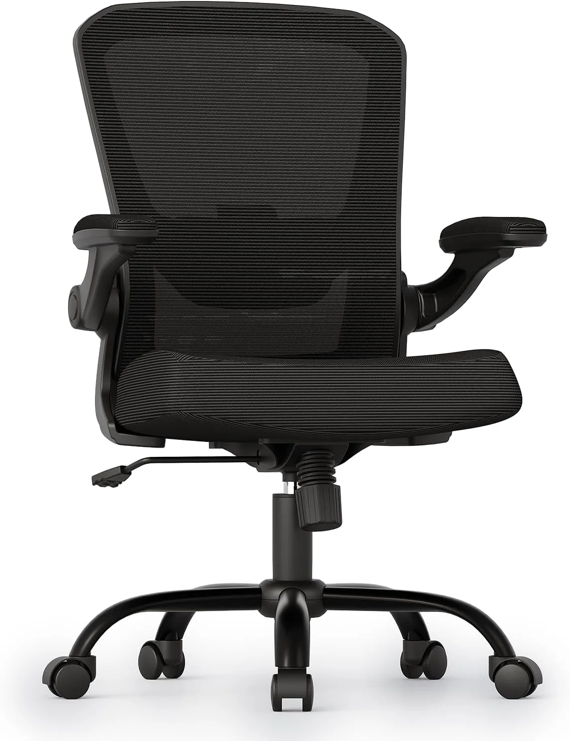 Monomi Office Chair, Ergonomic Desk Chair with Adjustable High Back Lumbar Support and Flip up Armrest, Breathable Mesh Comfy Task Computer Chair for Home Office, Black