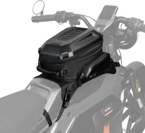 Motorcycle Tank Bag Waterproof Backpack Hard-shell Expandable Motorcycle Bags 15-18L Carbon Fiber Black