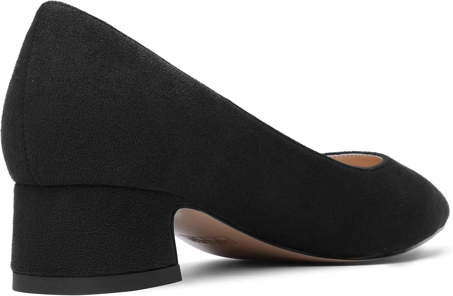 MOVINSTEPS Womens Dating Slip On Suede Dress Pointed Toe Chunky Low Heel Pumps Shoes 1.5 Inch