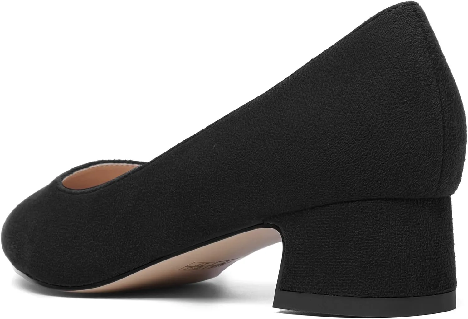 MOVINSTEPS Womens Dating Slip On Suede Dress Pointed Toe Chunky Low Heel Pumps Shoes 1.5 Inch