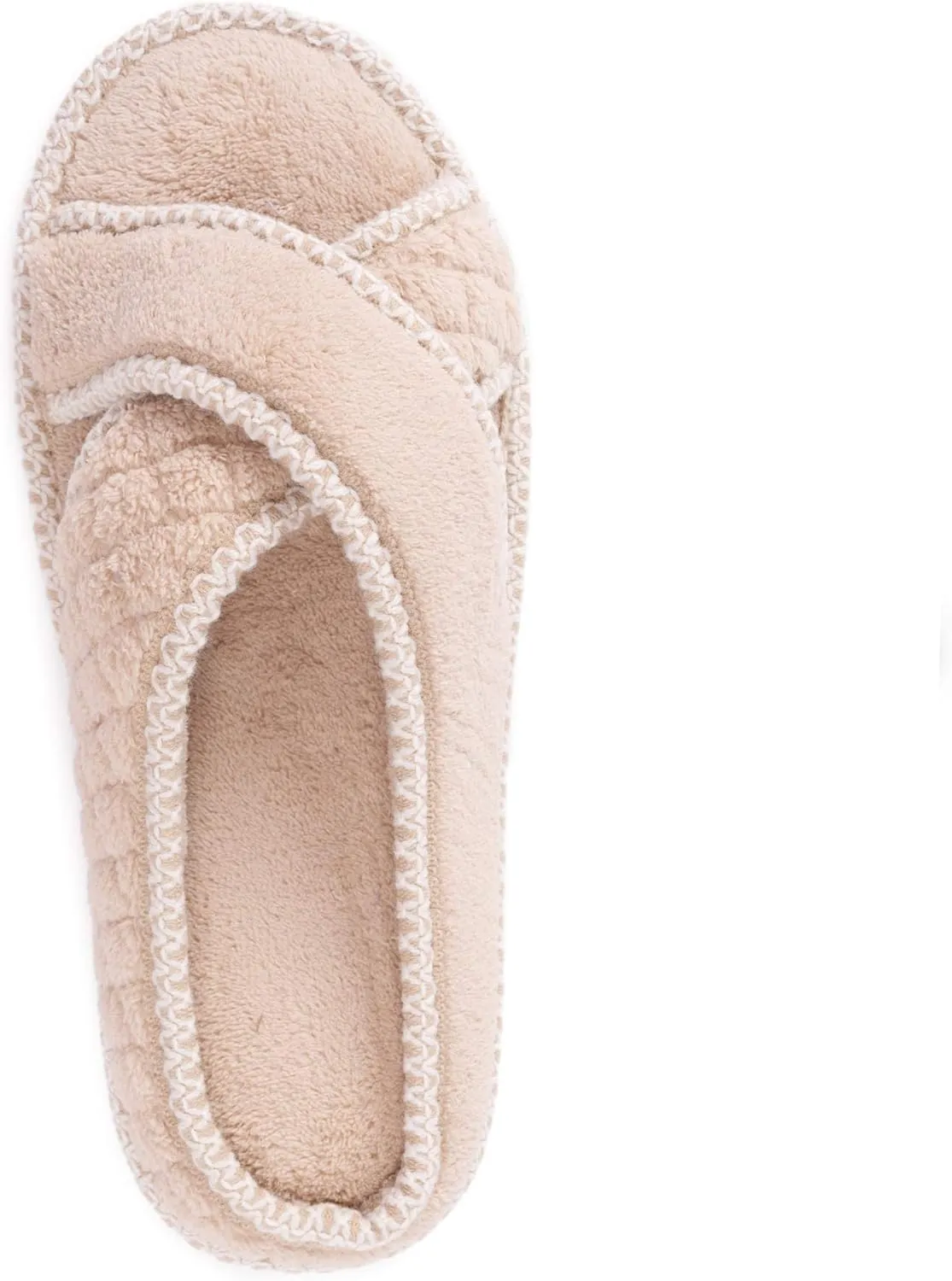 MUK LUKS Women's Ada Chenille Crossband Slippers-Daisy White