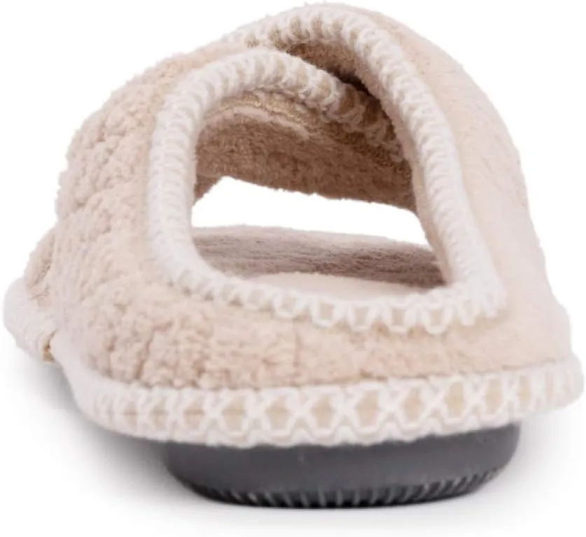 MUK LUKS Women's Ada Chenille Crossband Slippers-Daisy White