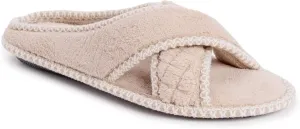 MUK LUKS Women's Ada Chenille Crossband Slippers-Daisy White