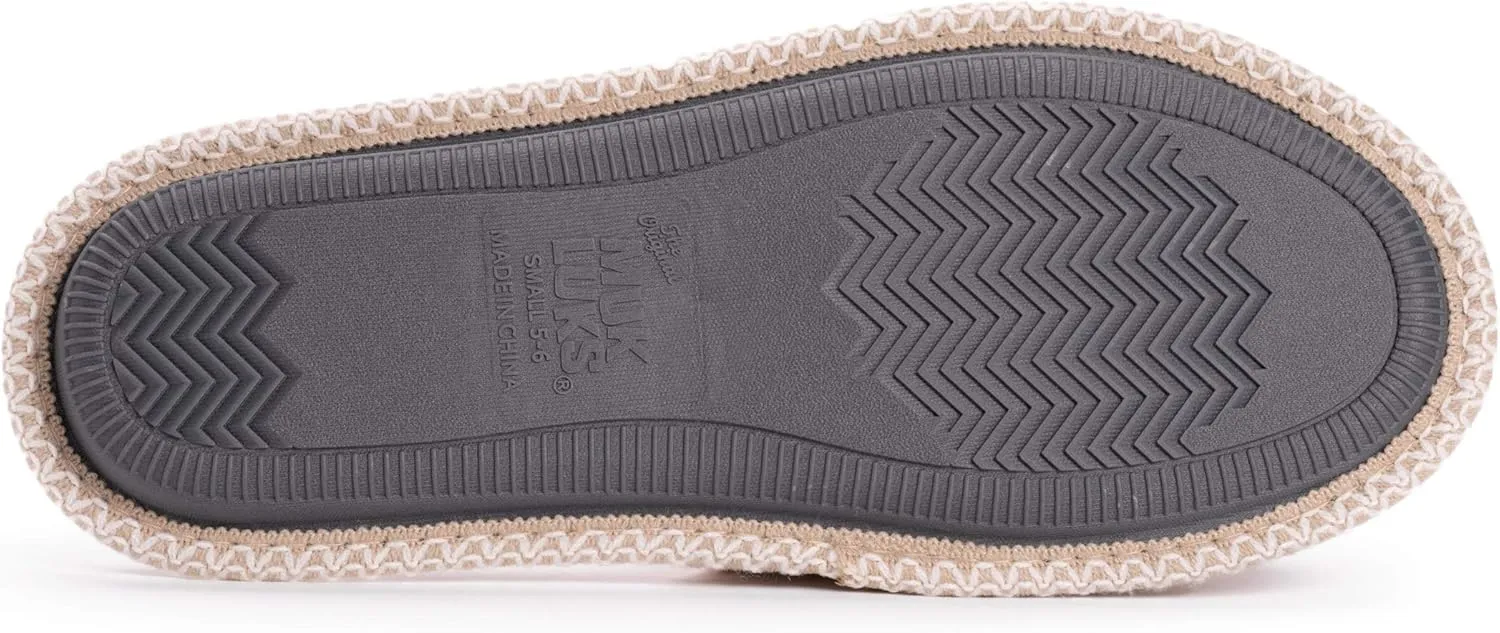 MUK LUKS Women's Ada Chenille Crossband Slippers-Daisy White