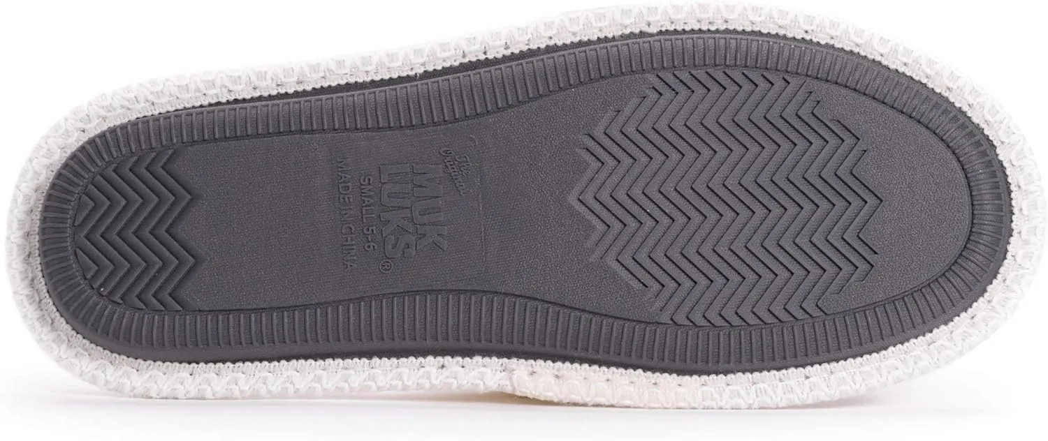 MUK LUKS Women's Ada Chenille Crossband Slippers-Daisy White