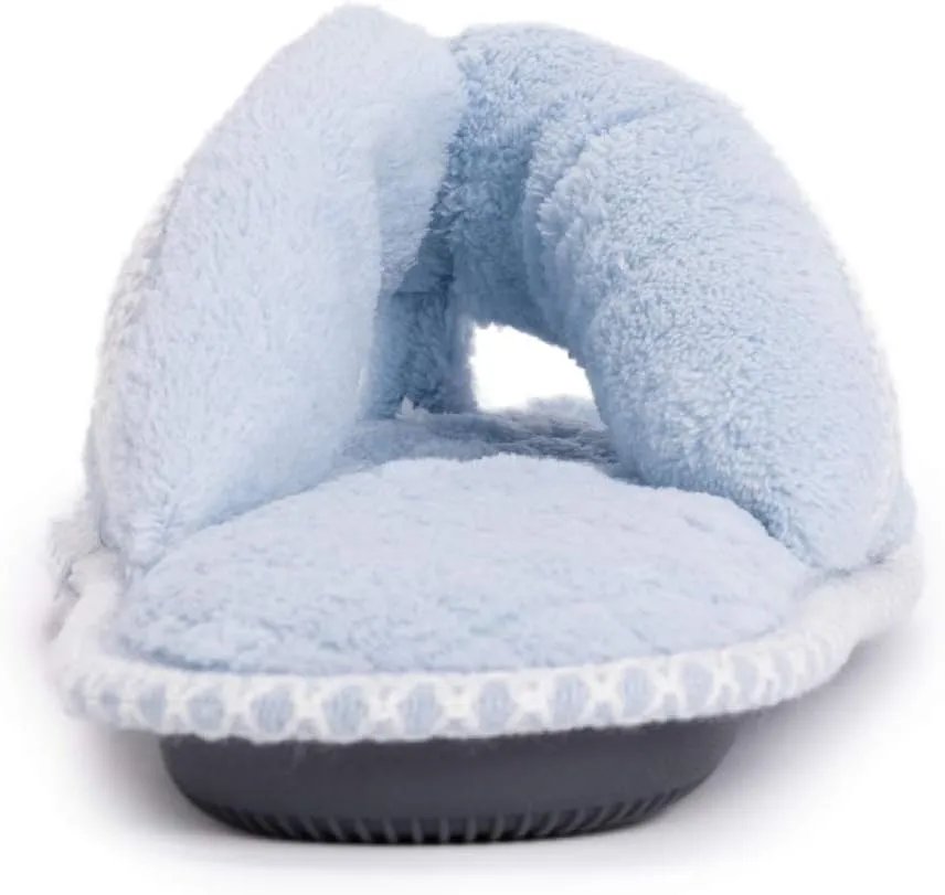MUK LUKS Women's Darlene Micro Chenille Thong Slippers-Rosegold