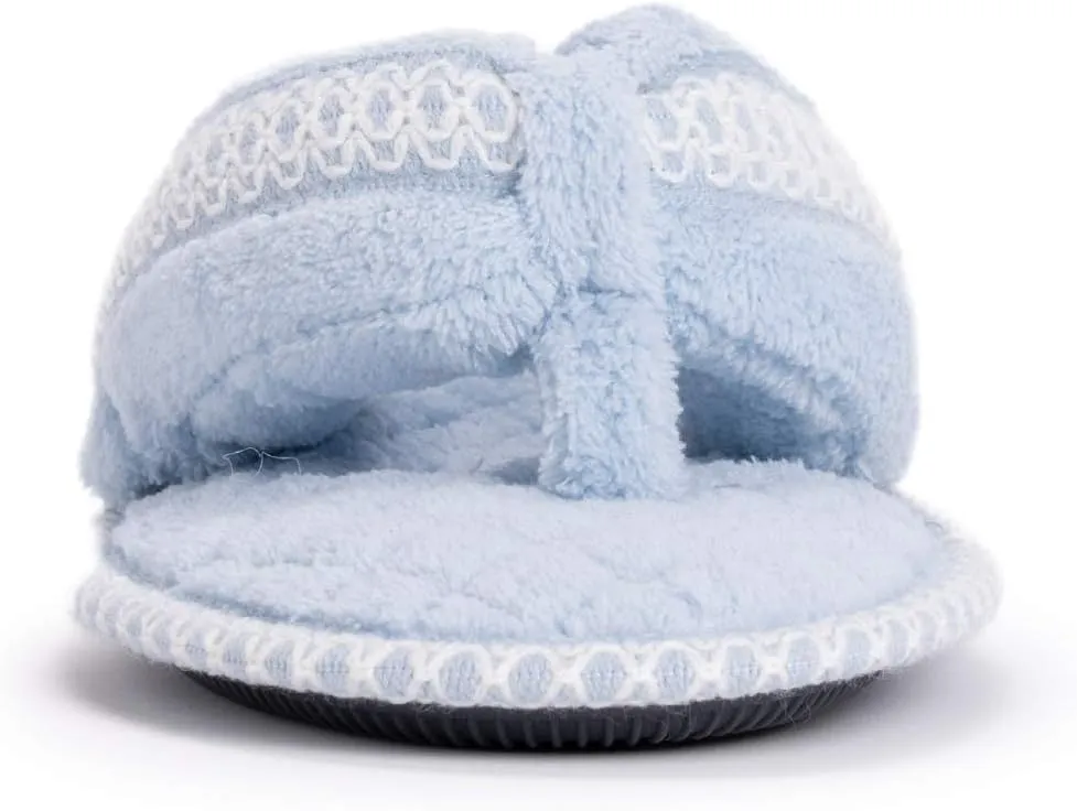MUK LUKS Women's Darlene Micro Chenille Thong Slippers-Rosegold