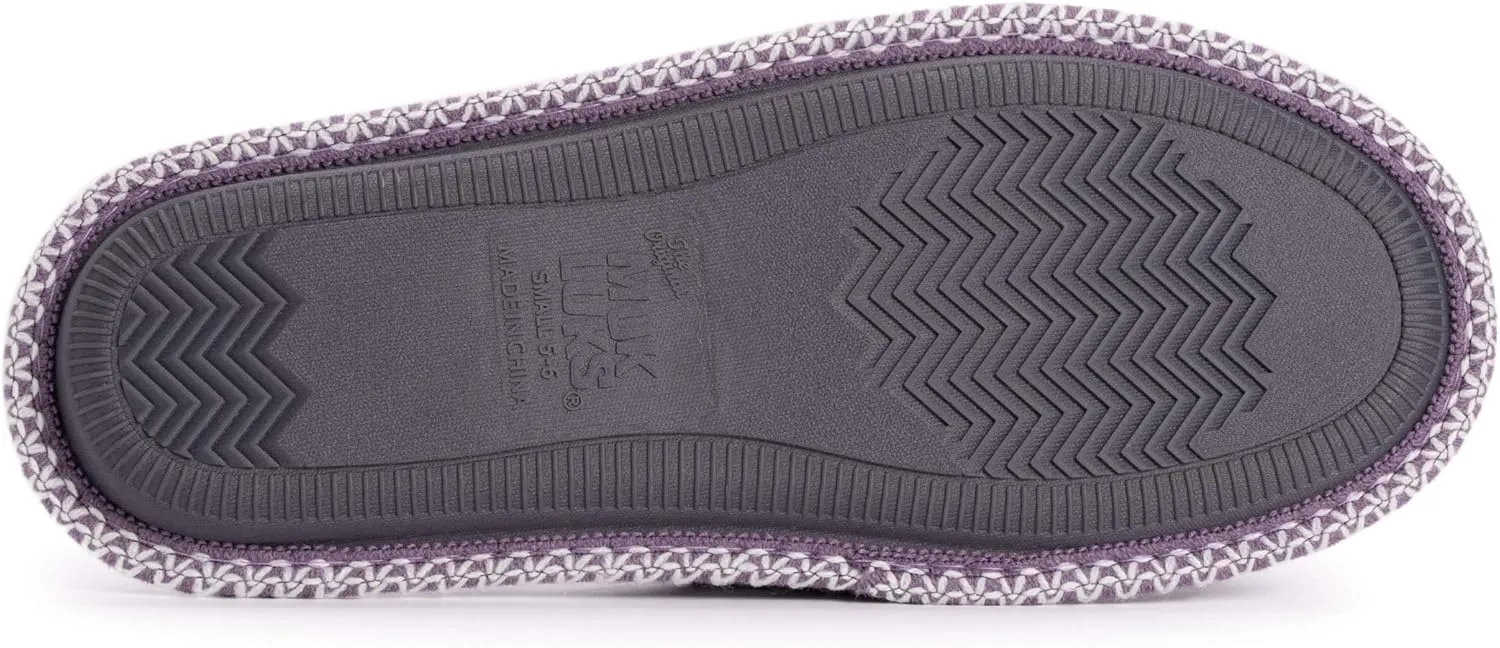 MUK LUKS Womens Rita Micro Chenille Full Foot Slippers