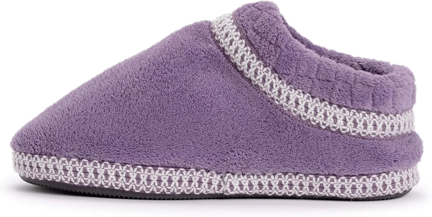 MUK LUKS Womens Rita Micro Chenille Full Foot Slippers