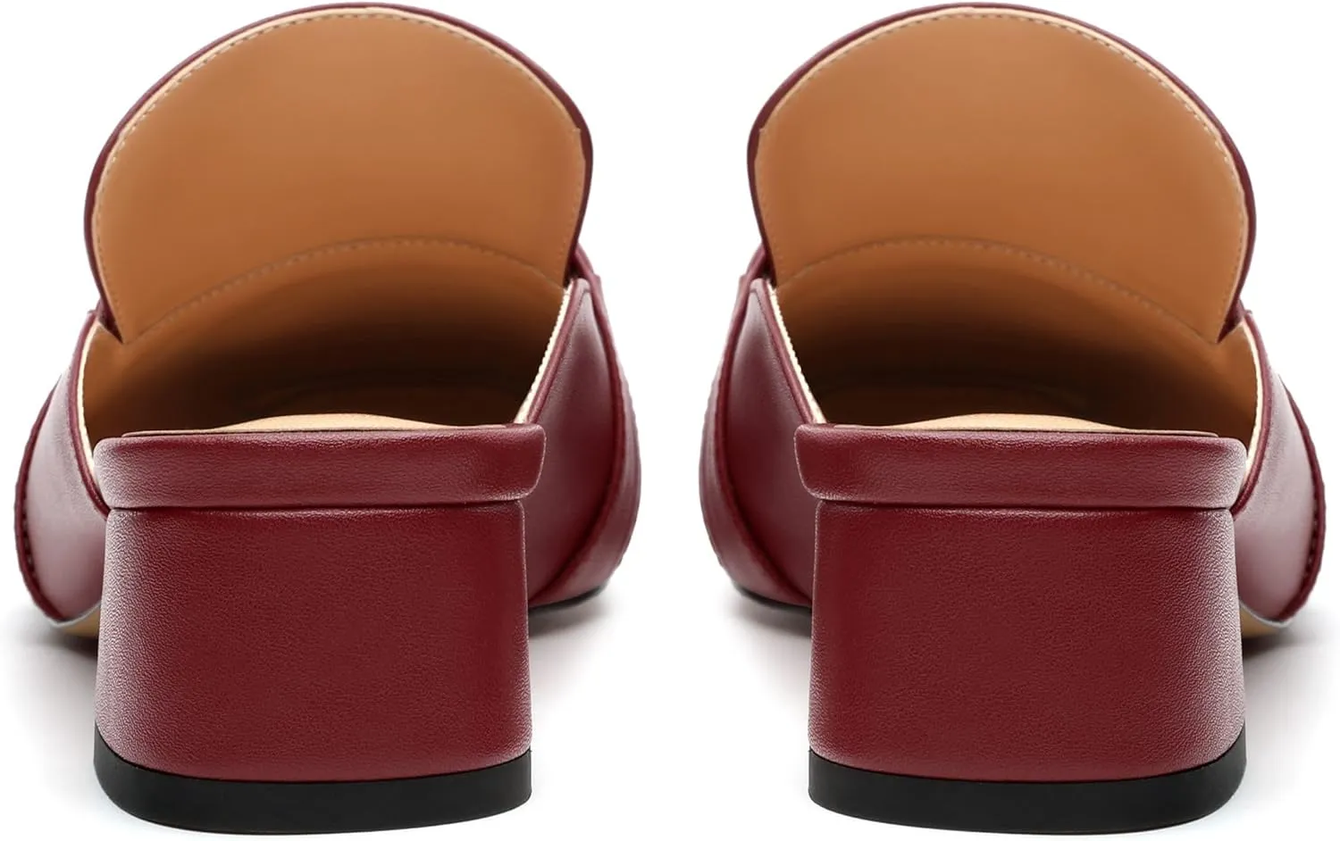 Mules Shoes for Women, Women's Chunky Mules Square Toe Slip on Comfortable Dress Casual Low Heel Metal Buckle Backless Slides Loafer Shoes 1.4 Inch