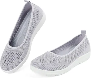 MUSSHOE Walking Shoes Women Breathe Mesh Slip On Sneakers Women Comfortable Lightweight
