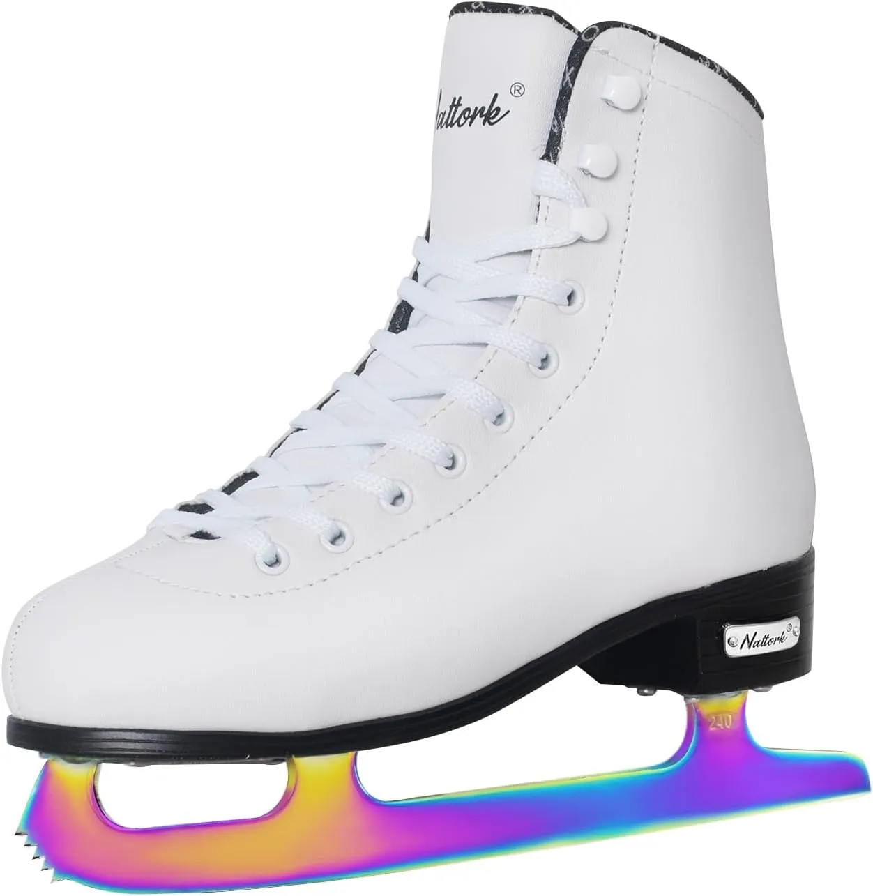 Nattork Figure Skates Excellence Stainless Steel Blades Ice Figure Skating with Enhanced Support Strength Performance and Ultimate Comfort for Youth and Adult
