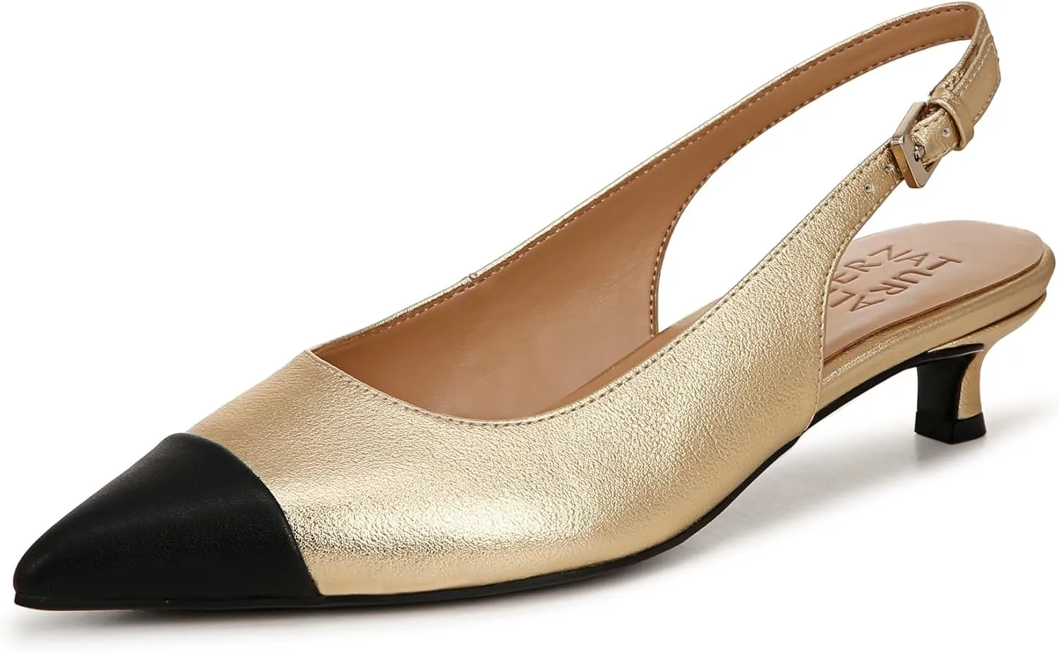 Naturalizer Womens Gazing Cap Toe Slingback Kitten Heel