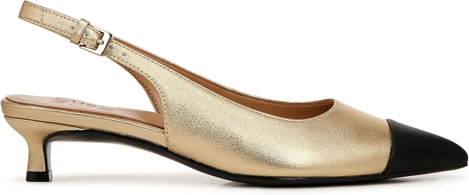 Naturalizer Womens Gazing Cap Toe Slingback Kitten Heel