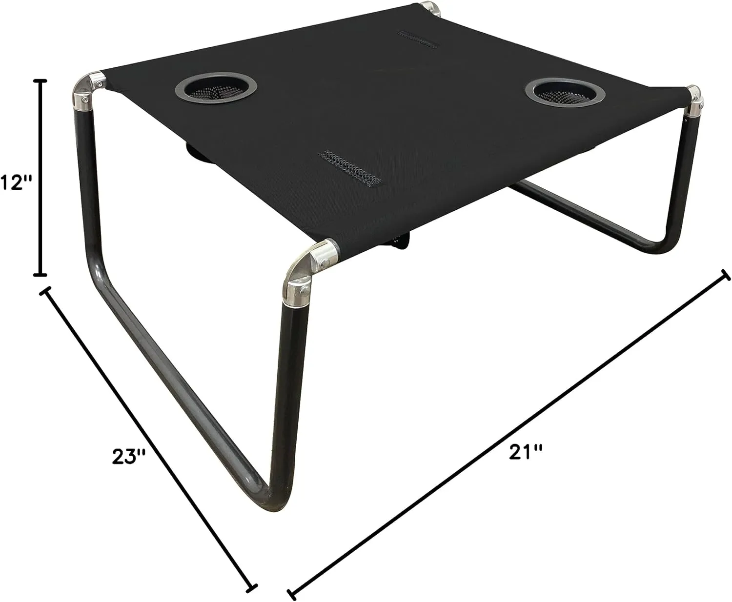 Neso Portable Beach Table with Cup Holders, Cell Phone Pockets, Lightweight for Picnics and Parks (Black)