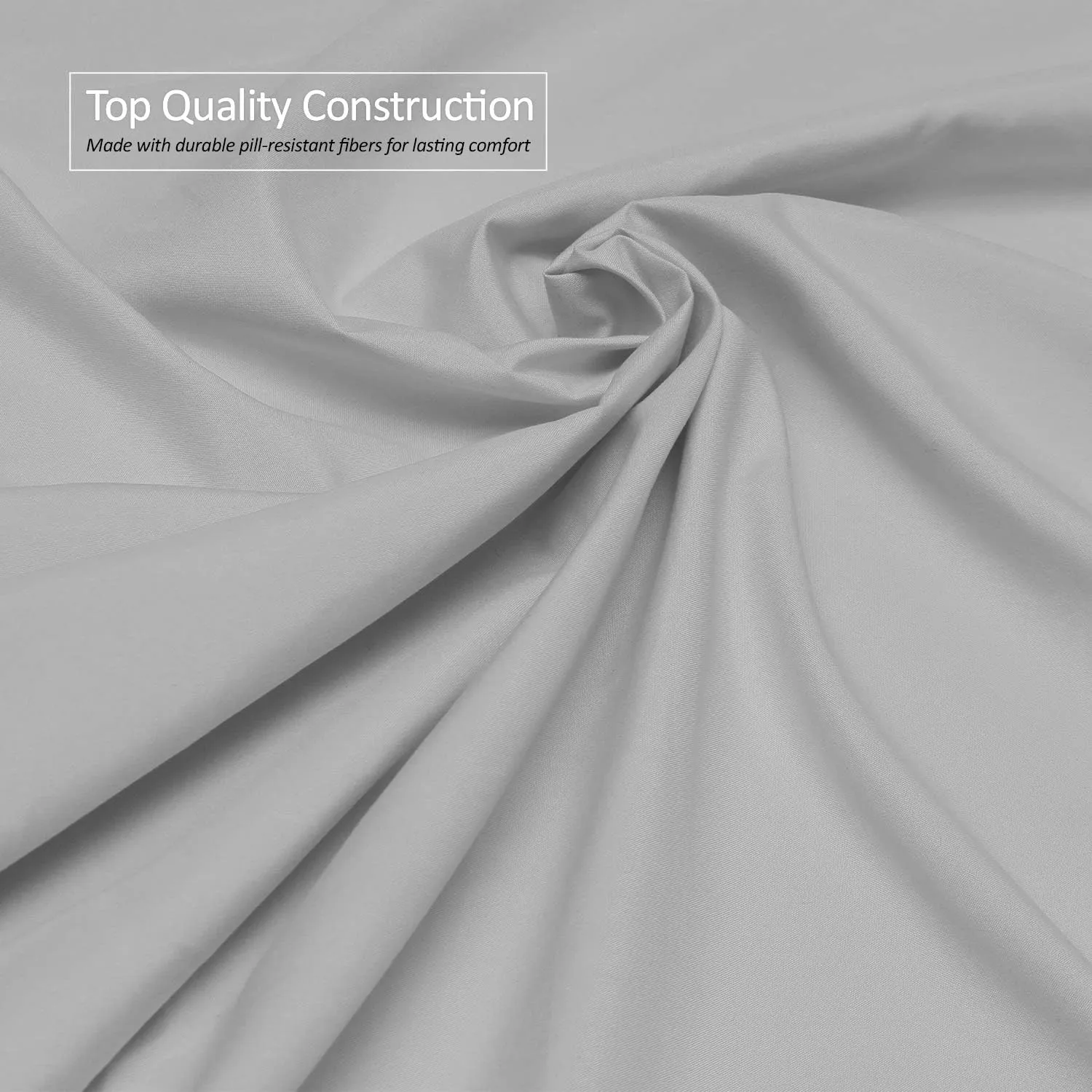 Nestl King Sheet Set - 6 PC Soft Microfiber Deep Pocket King Size Sheets Set - Shrinkage and Fade Resistant Bedding Sheets & Pillowcases - King, Silver Light Gray