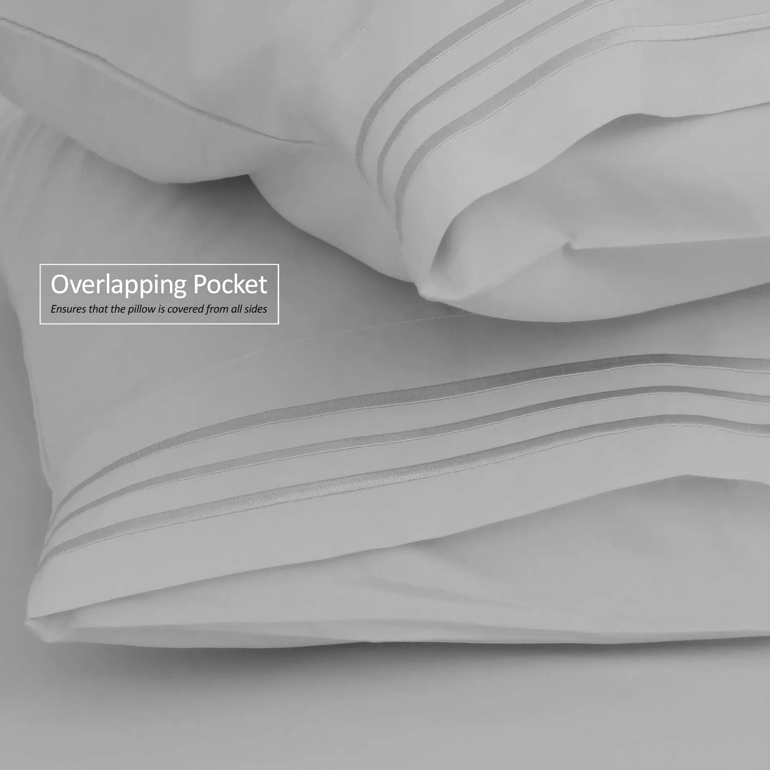 Nestl King Sheet Set - 6 PC Soft Microfiber Deep Pocket King Size Sheets Set - Shrinkage and Fade Resistant Bedding Sheets & Pillowcases - King, Silver Light Gray