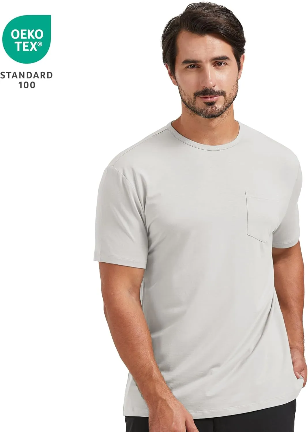 netdraw Men's Ultra Soft Bamboo Viscose Pocket T-Shirt Classic Fit Lightweight Cooling Short Sleeve Casual Basic Shirt