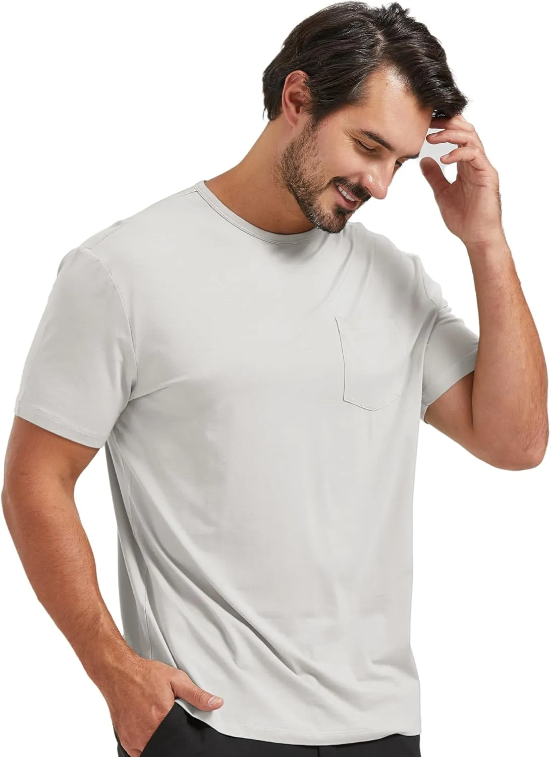 netdraw Men's Ultra Soft Bamboo Viscose Pocket T-Shirt Classic Fit Lightweight Cooling Short Sleeve Casual Basic Shirt