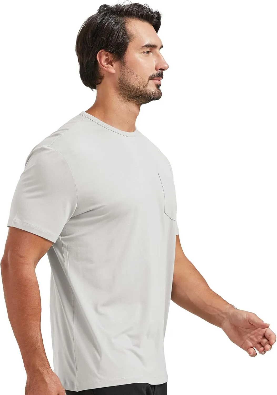 netdraw Men's Ultra Soft Bamboo Viscose Pocket T-Shirt Classic Fit Lightweight Cooling Short Sleeve Casual Basic Shirt