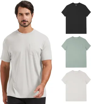 netdraw Men's Ultra Soft Bamboo Viscose Pocket T-Shirt Classic Fit Lightweight Cooling Short Sleeve Casual Basic Shirt
