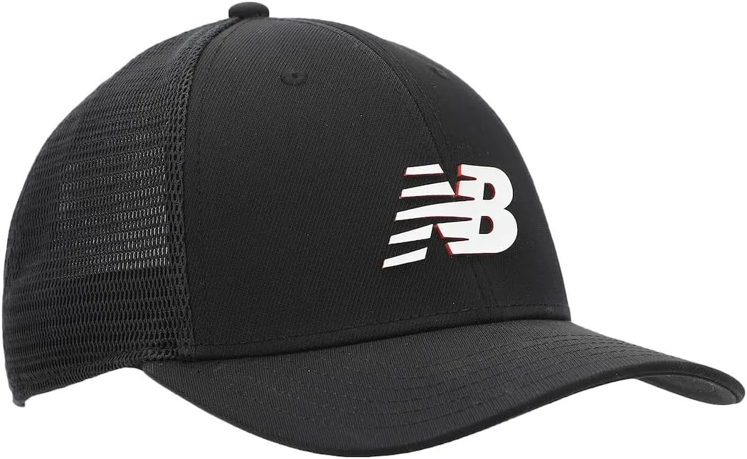 New Balance Adult Unisex 6 Panel Lightweight Adjustable Stretch Running Workout Trucker Hat