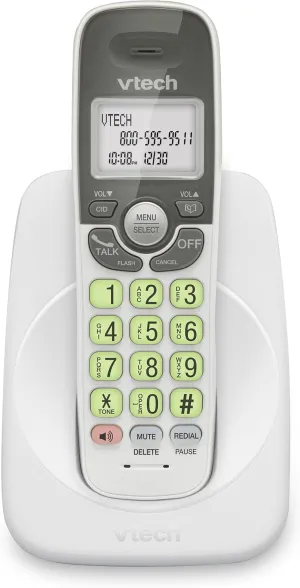 [New] VTech VG131 DECT 6.0 Cordless Phone - Bluetooth Connection, Blue-White Display, Big Buttons, Full Duplex Speakerphone, Caller ID,Easy Wall Mount, 1000ft Range (White/Grey)