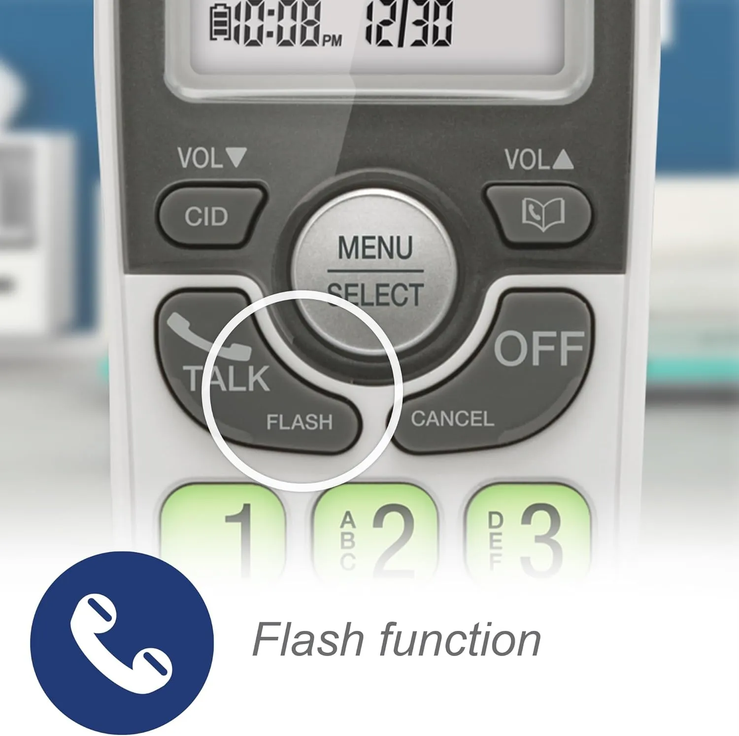 [New] VTech VG131 DECT 6.0 Cordless Phone - Bluetooth Connection, Blue-White Display, Big Buttons, Full Duplex Speakerphone, Caller ID,Easy Wall Mount, 1000ft Range (White/Grey)